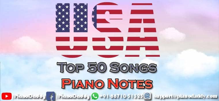 USA Top 50 Songs Piano Notes